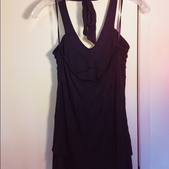 Elegant Navy Blue Halter Top with Pearl Beading - Picture 3 of 7